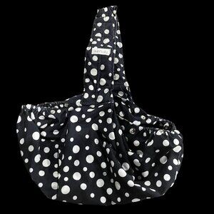 Kensie Black & White Polka Dot Shoulder Bag With Snap Closures